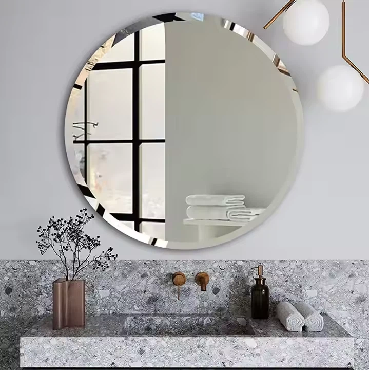 Frameless Beveled Bathroom Mirror