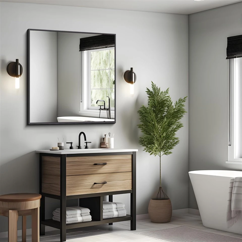 Modern Framed Bathroom Mirror